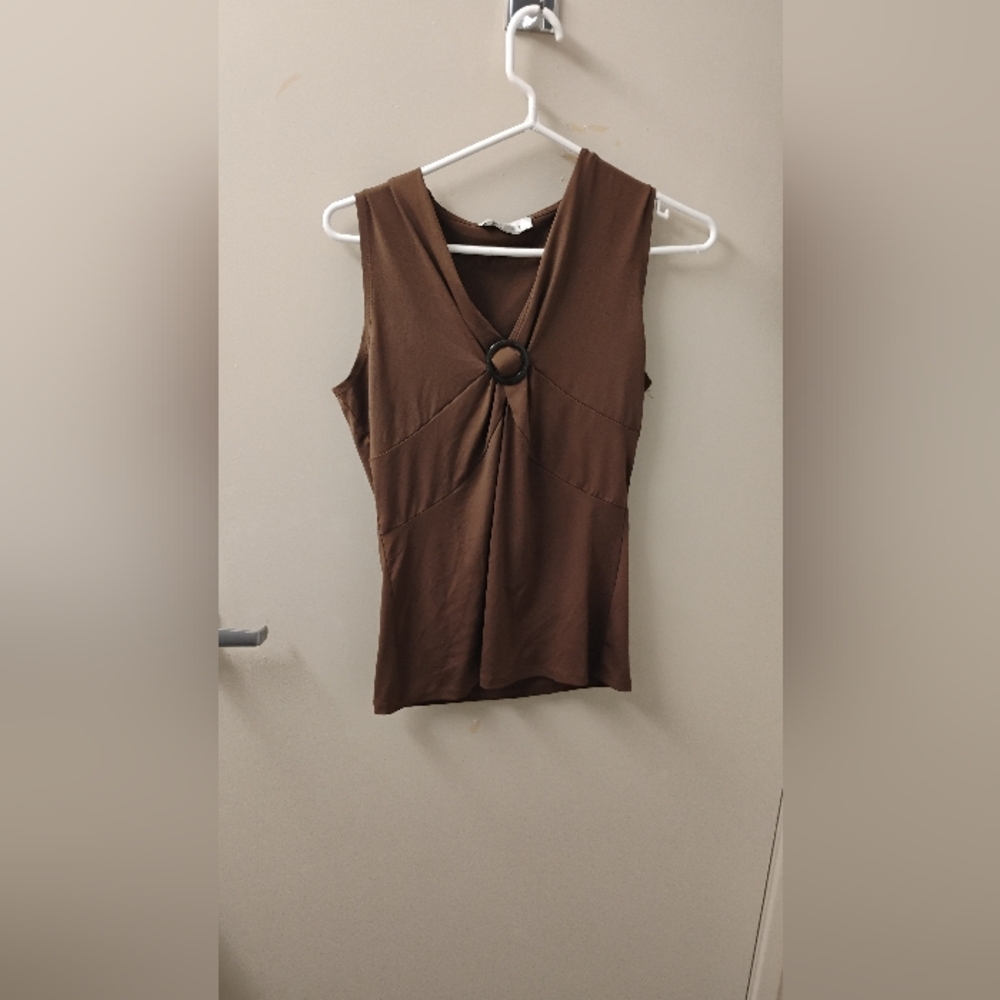 Vintage 2000s Nine West Bias Cut V Neck Sleeveless Top